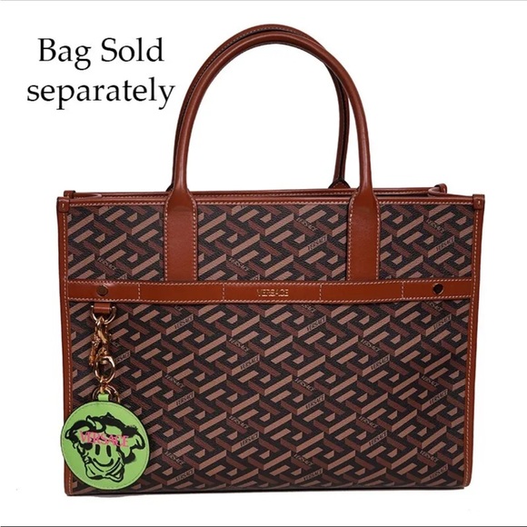 Versace Smiley Medusa Graffiti Leather Bag Charm/Keychain - Picture 2 of 5